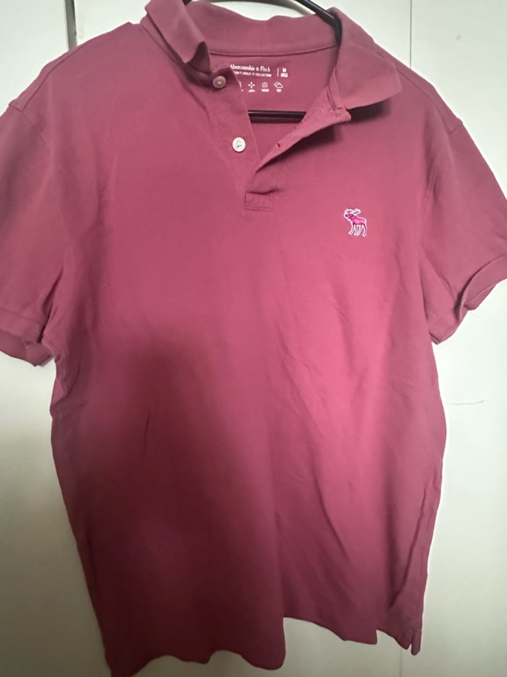 Abercrombie & Fitch Men's Raspberry Polo Shirt